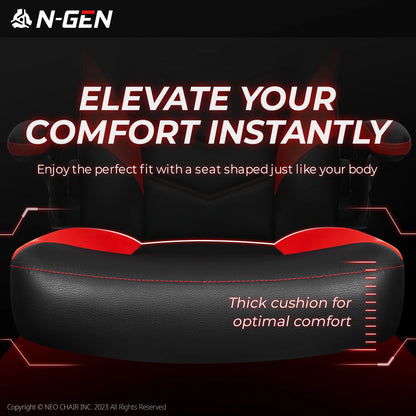 N-Gen Faux Leather Gaming Chair, Ergonomic, Red